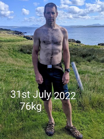 Picture of Stuart McMillan, 76kg, nearly at my target weight.
