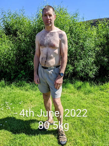 Picture of Stuart McMillan, half way along my weight loss journey at 80.5kg.