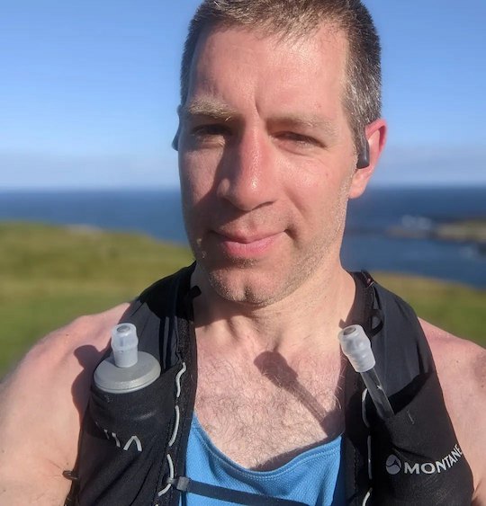 Picture of Stuart McMillan, out for a long run on Islay.
